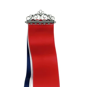 17. MAI SLØYFE FILIGRAN KRONE OKSIDERT SØLV