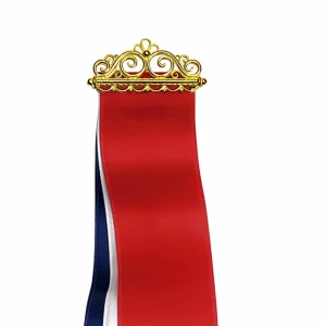 17. MAI SLØYFE FILIGRAN KRONE FORGYLT SØLV