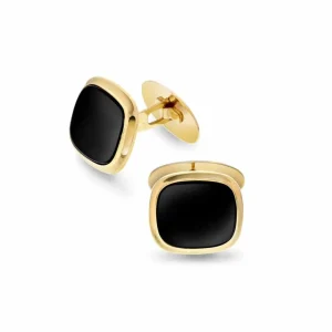 MANSJETTKNAPPER GULTGULL MED ONYX PLATE