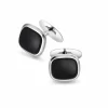 MANSJETTKNAPPER HVITTGULL MED ONYX PLATE