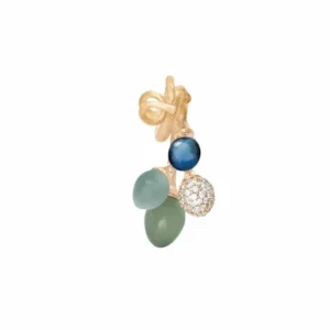 OLE LYNGGAARD ANHENG LOTUS MIDNIGHT MED SERPENTIN, AQUAMARINE, LONDON BLÅ TOPAS OG PAVÉ