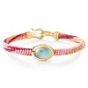 OLE LYNGGAARD ARMBÅND LIFE MED AQUAMARINE 6MM GULTGULL