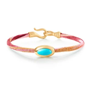 OLE LYNGGAARD ARMBÅND LIFE MED TURQUOISE 4,5MM GULTGULL