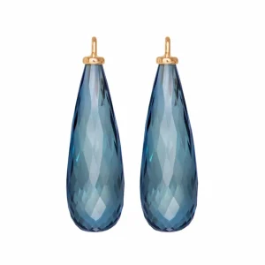 OLE LYNGGAARD FACETED DROPS VEDHENG TIL ØREPYNT LONDON BLÅ TOPAS