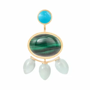 OLE LYNGGAARD LOTUS VEDHENG TIL ØREPYNT AQUAMARINE