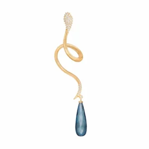 OLE LYNGGAARD ØREDOBBER SNAKES HALV PAVÉ