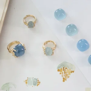 OLE LYNGGAARD RING BOHO MEDIUM AQUAMARINE