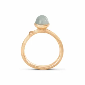 OLE LYNGGAARD RING LOTUS MINI AQUAMARINE