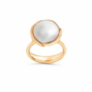 OLE LYNGGAARD RING LOTUS STR 3 SEA PEARL