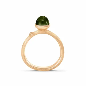 OLE LYNGGAARD RING LOTUS MINI GRØNN TURMALIN