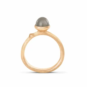 OLE LYNGGAARD RING LOTUS MINI GRÅ MÅNESTEN