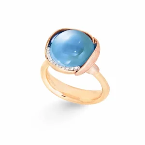 OLE LYNGGAARD RING LOTUS STR 3 SKY BLUE TOPAS