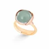 OLE LYNGGAARD RING LOTUS STR 3 AQUAMARINE