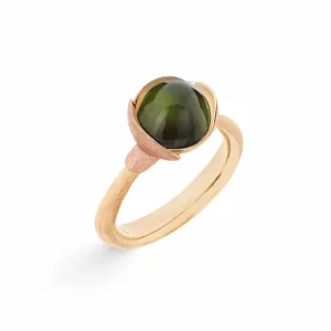 OLE LYNGGAARD RING LOTUS STR 1 GRØNN TURMALIN