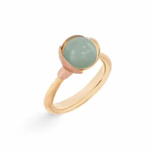 OLE LYNGGAARD RING LOTUS STR 1 AQUAMARINE
