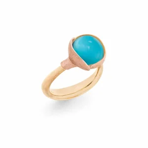 OLE LYNGGAARD RING LOTUS STR 2 TURQUOISE