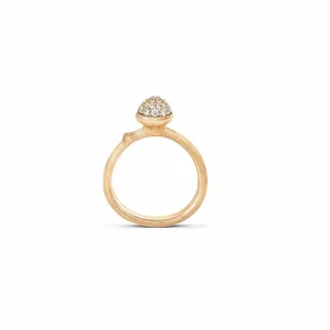 OLE LYNGGAARD RING LOTUS TINY PAVE