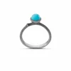 OLE LYNGGAARD RING LOTUS MINI TURQUOISE SØLV