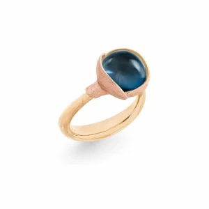 OLE LYNGGAARD RING LOTUS STR 2 LONDON BLÅ TOPAS