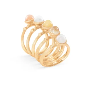 OLE LYNGGAARD RING LOTUS MINI BLUSH MÅNESTEN