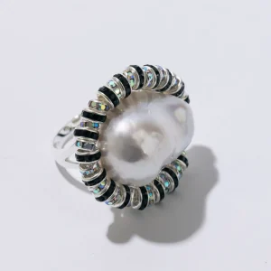 PEARL OCTOPUSS.Y DIAMOND ZEBRA BAROQUE RING
