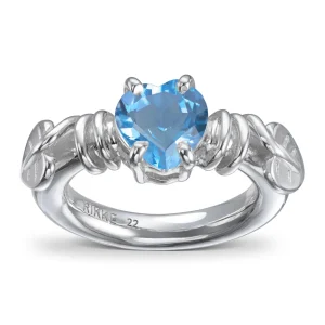 RIKKE HARSHEIM BLADRING SWISS BLUE TOPAS