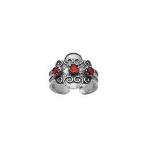RING OKSIDERT M. RØD STEN