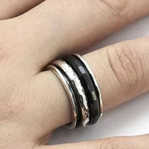 SAMARI RING SØLV MED KERMAIKK RING