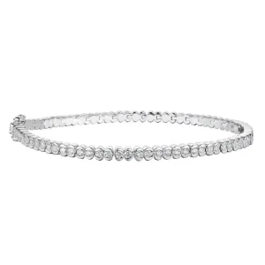 TENNISARMBÅND HVITTGULL 2,00CT HALF BEZEL