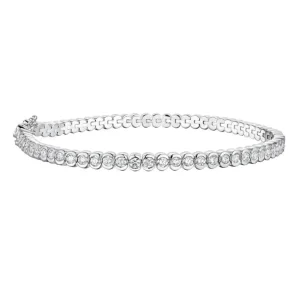 TENNISARMBÅND HVITTGULL 3,00CT HALF BEZEL