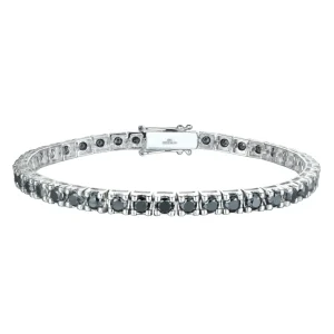 TENNISARMBÅND HVITTGULL 5,88CT SORTE DIAMANTER