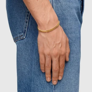 TOM WOOD ARMBÅND CURB FORGYLT L