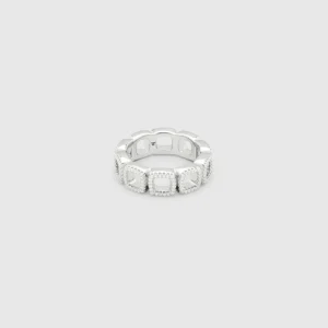 TOM WOOD RING CUSHION BAND OPEN ZIRCONIA