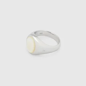 TOM WOOD RING LIZZIE WHITE MOTHER OF PEARL