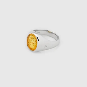 TOM WOOD RING LIZZY ORANGE AMBER