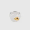 TOM WOOD RING MINED LARGE BLACK DIAMOND