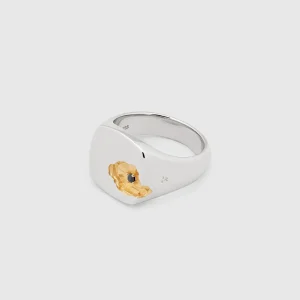 TOM WOOD RING MINED LARGE BLACK DIAMOND