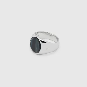 TOM WOOD RING OVAL BLUE HAWK EYE