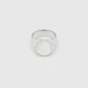 TOM WOOD RING OVAL WHITE MOTHER OF PEARL