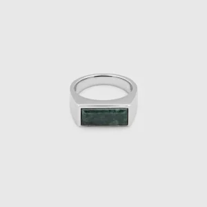 TOM WOOD RING PEAKY GREEN MARBLE