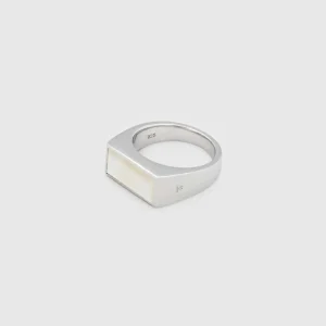 TOM WOOD RING PEAKY WHITE MOTHER OF PEARL