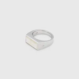 TOM WOOD RING PEAKY WHITE MOTHER OF PEARL